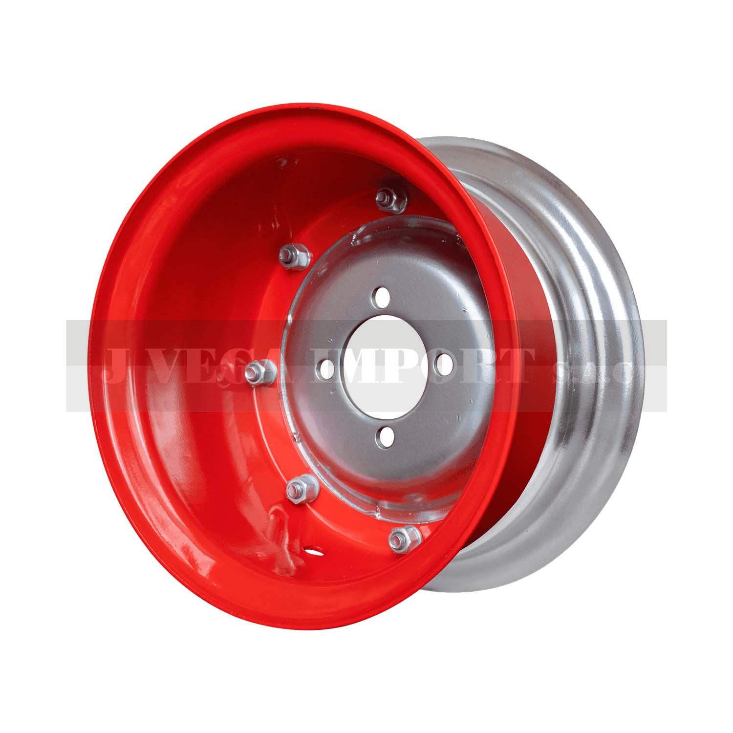 Aro de fierro ancho para Bajaj plateado con rojo / EXW-R