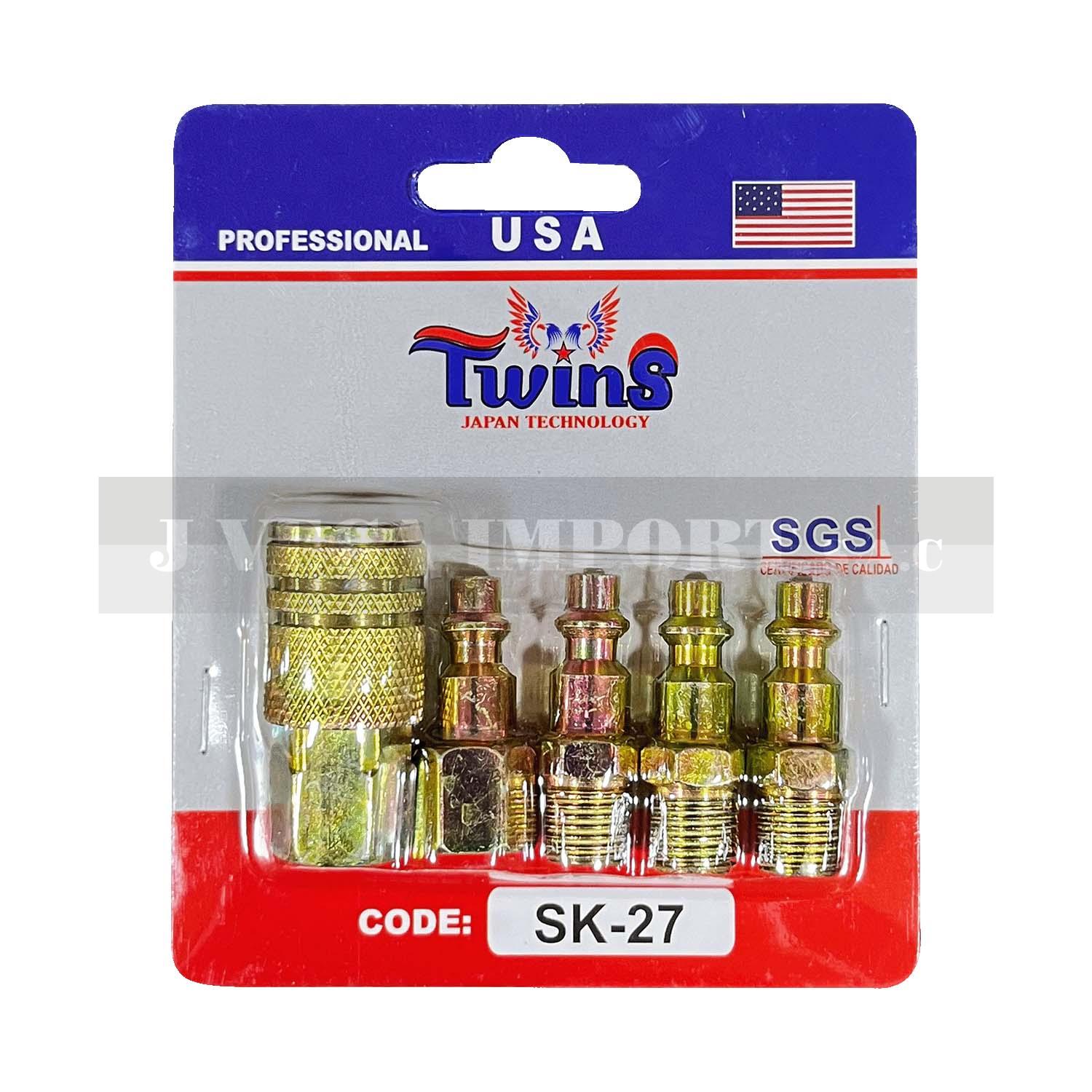 Acople rápido set con niples Twins 1/4"