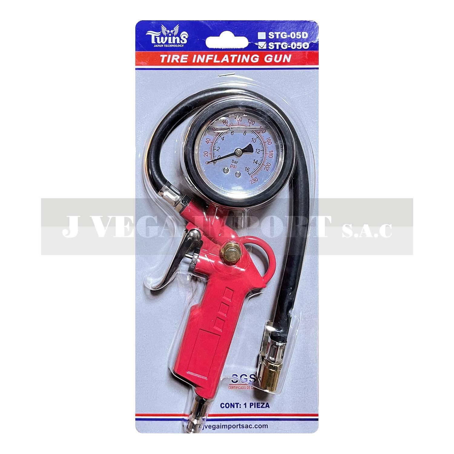 Medidor de aire con reloj y manguera