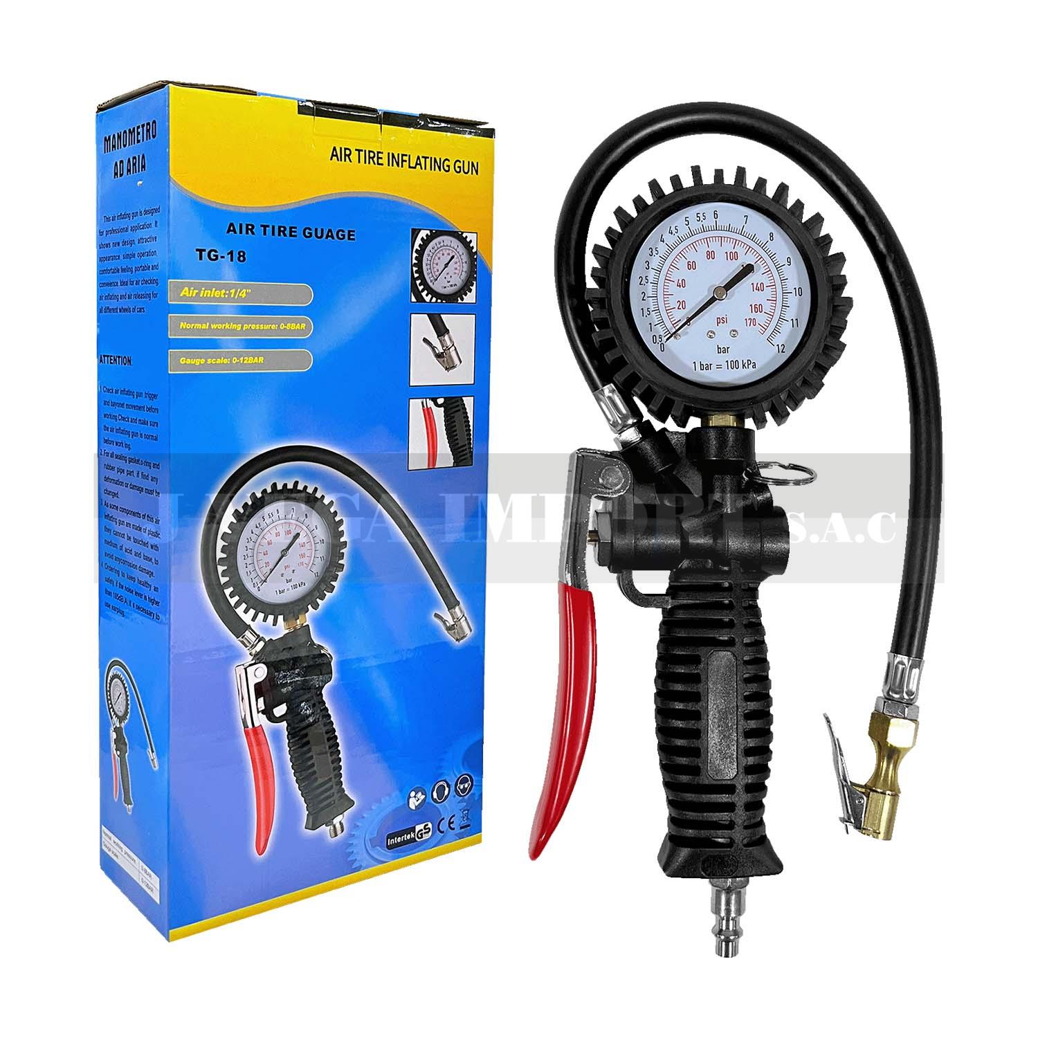 Medidor de aire con reloj y manguera