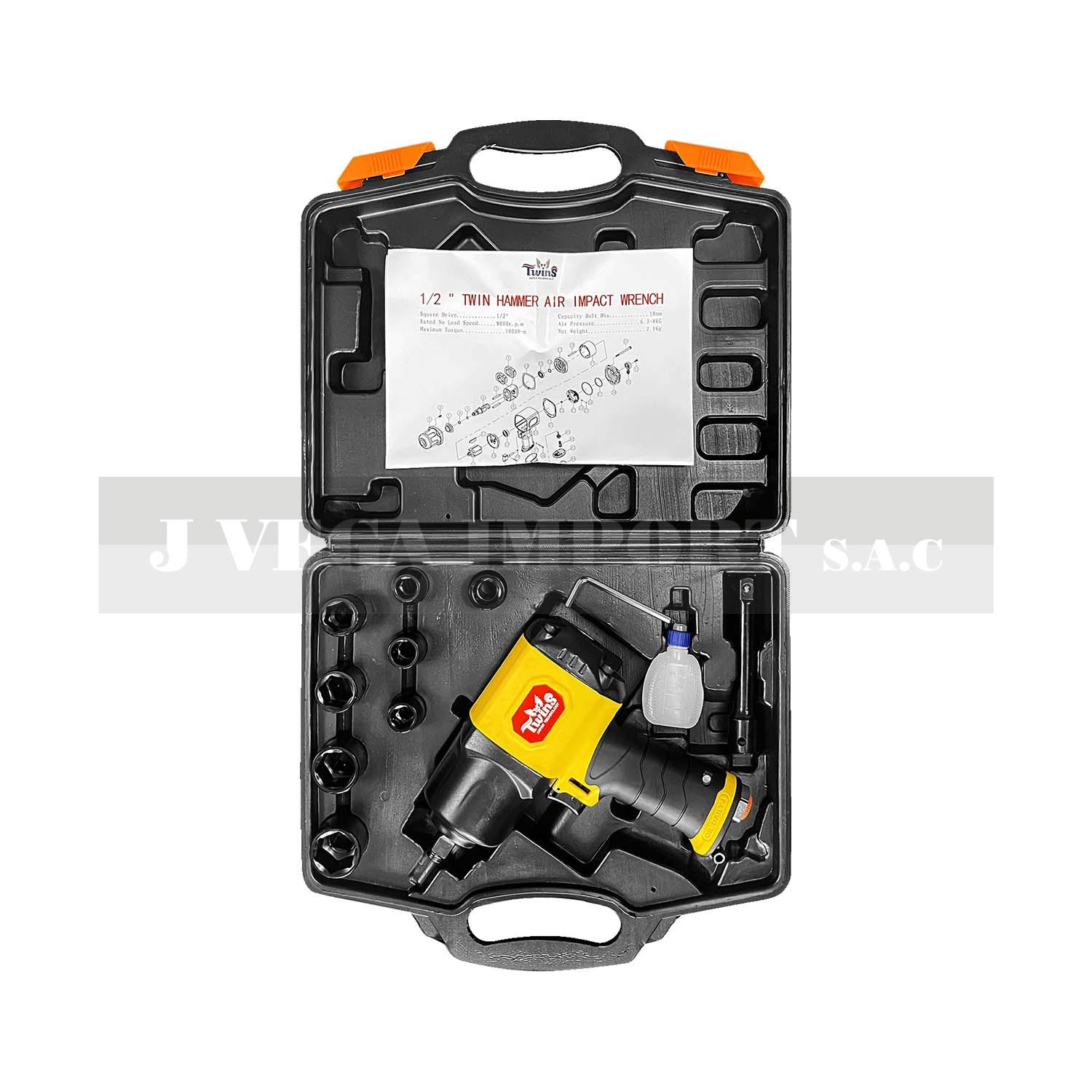 Pistola de impacto de 1/2" con 8000 RPM / 1000 Nm