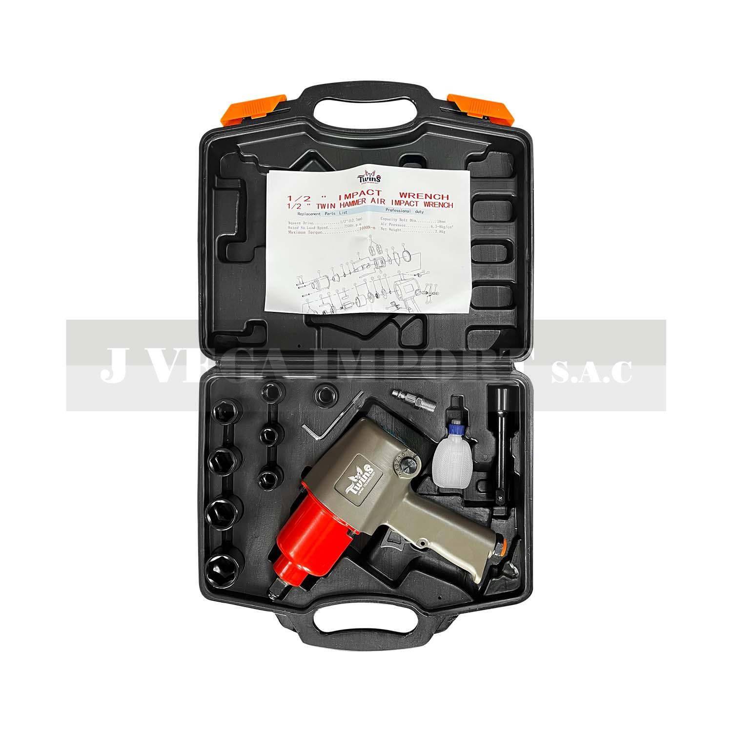 Pistola de impacto de 1/2" con 7500 RPM / 1000 Nm